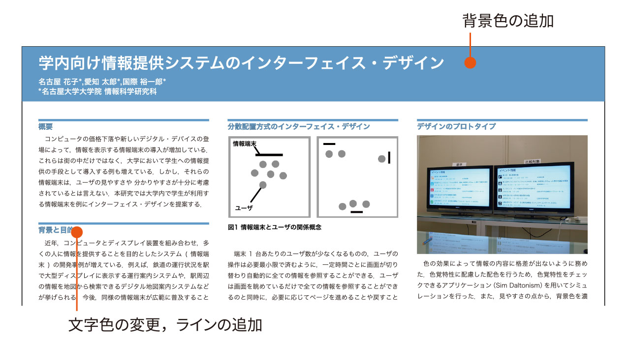 デザインを統一する解説図